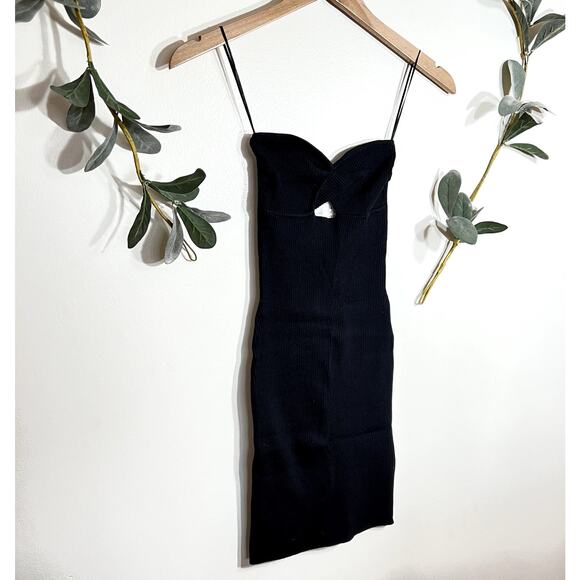 NWT Black Ribbed Strapless Dress - Picture 2 of 6